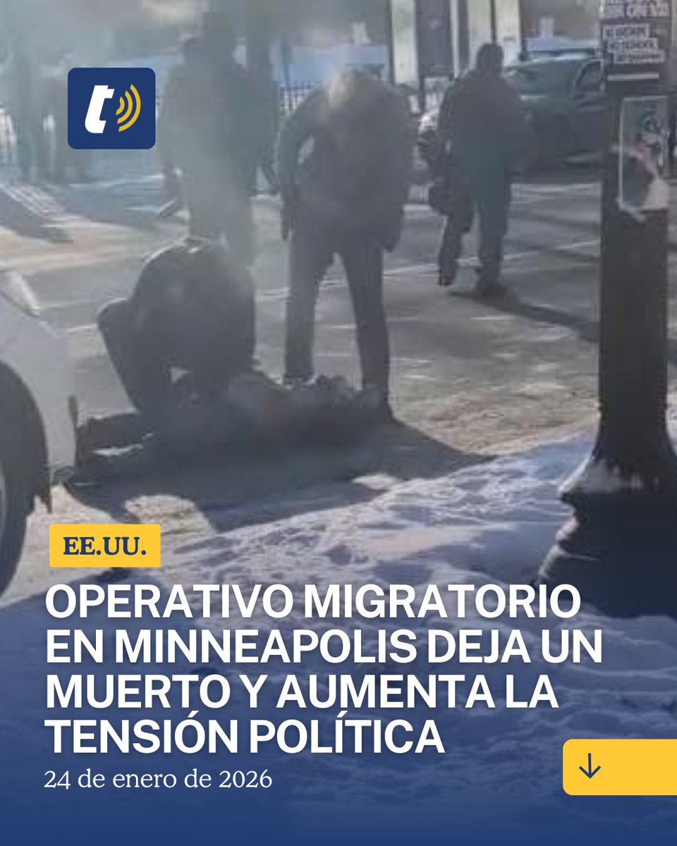 tomebamba's tweet photo. Un hombre murió este sábado en el sur de Minneapolis tras ser abatido por agentes federales durante un operativo migratorio, en un nuevo episodio de violencia que agrava la tensión en Minnesota. 

El hecho ocurrió en plena vía pública y quedó registrado en videos difundidos en redes sociales, donde se observa a varios oficiales forcejeando con la víctima antes de que se escucharan disparos.

El gobernador de Minnesota, Tim Walz, calificó el tiroteo como “horrible e indignante” y exigió a la Casa Blanca el retiro inmediato del contingente federal desplegado en el estado, al que acusó de actuar sin el entrenamiento adecuado. 

Autoridades estatales y locales han reclamado una investigación exhaustiva e independiente para esclarecer las circunstancias del uso de la fuerza.

Por su parte, el Departamento de Seguridad Nacional (DHS) sostuvo que el hombre portaba un arma de fuego, argumento con el que justificó la actuación de los agentes de Aduanas y Protección Fronteriza. 

Esta versión, sin embargo, aún no ha sido confirmada de manera independiente y es cuestionada por testigos presenciales.

El fallecimiento se produce en un contexto de protestas masivas y enfrentamientos recurrentes contra la presencia federal en Minneapolis, tras otros incidentes similares registrados en semanas recientes. 

La comunidad local permanece en alerta, mientras se profundiza la crisis política entre el gobierno estatal de Minnesota y la administración federal por el control de los operativos migratorios y el uso de la fuerza.

#Minneapolis #ICE #migrantesEcuador