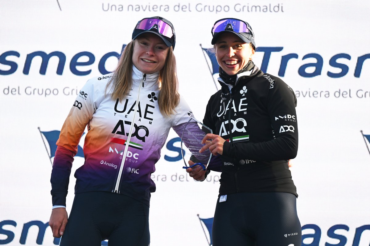 UAETeamADQ's tweet photo. What a way to start the European season! An impressive team performance and a brilliant victory for Maeva Squiban on the climb to Puig de Sant Salvador.
@silvia_persico takes a strong 3rd place, @Swinkels_K 5th.

📸 @gettysport

#UAETeamADQ #UnitedToBeStronger #ChallengeMallorca https://t.co/POBy1iw3d9