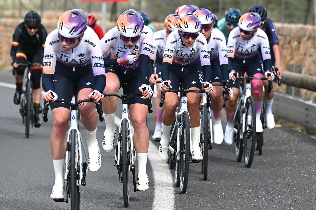 UAETeamADQ's tweet photo. What a way to start the European season! An impressive team performance and a brilliant victory for Maeva Squiban on the climb to Puig de Sant Salvador.
@silvia_persico takes a strong 3rd place, @Swinkels_K 5th.

📸 @gettysport

#UAETeamADQ #UnitedToBeStronger #ChallengeMallorca https://t.co/POBy1iw3d9