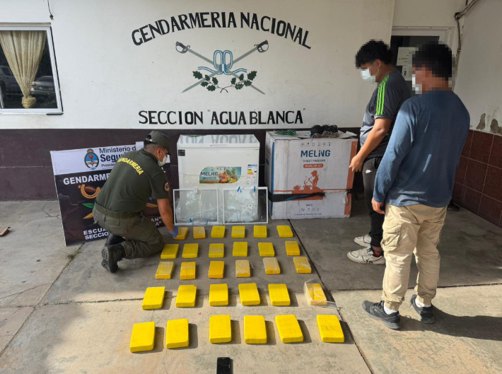 #Salta: Detienen a un hombre que intentaba ingresar al país cargando un freezer sobre su espalda con 31 kilos de cocaína

👉Ocurrió en Aguas Blancas. Al inspeccionar el electrodoméstico, los funcionarios detectaron 30 paquetes rectangulares con estupefaciente.