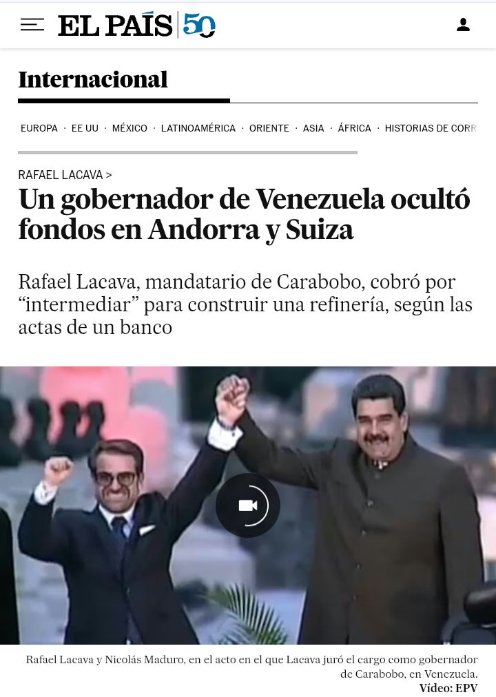vivassantanaj_'s tweet image. ¡Se habla de más de 1000 millones de euros! Rafael Lacava desde 2008 y 2009 y hasta 2015 habría ocultado fondos en Suiza y  Andorra por supuestos "honorarios profesionales a Pdvsa", y después siendo alcalde Puerto Cabello y gobernador desvió más fondos hacia ese paraíso fiscal…