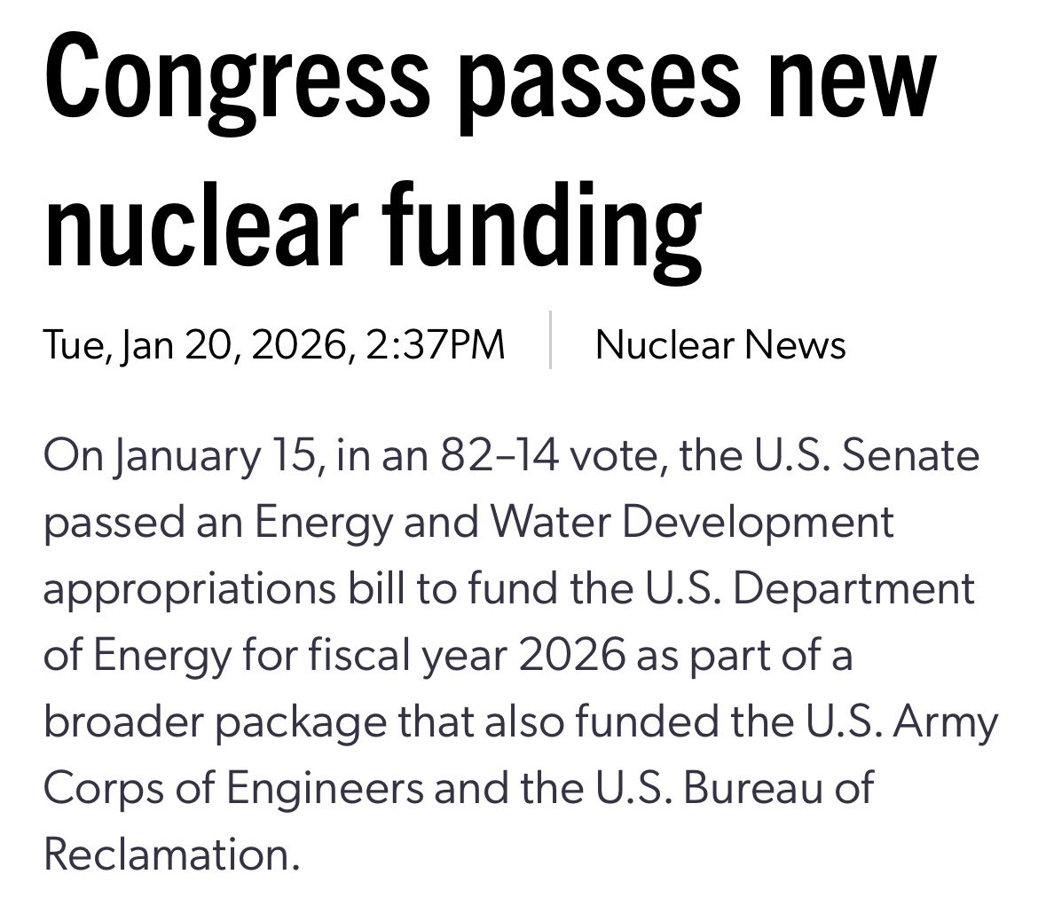 DylanHurdsman's tweet photo. Wondering why rare earth companies such as $UUUU or $USAR are taking off this year? 

On January 15th congress allocated nearly $5 billion to nuclear energy development and research

AI centers and servers require massive energy supply

Nuclear energy will bridge this gap https://t.co/YBq822te7d