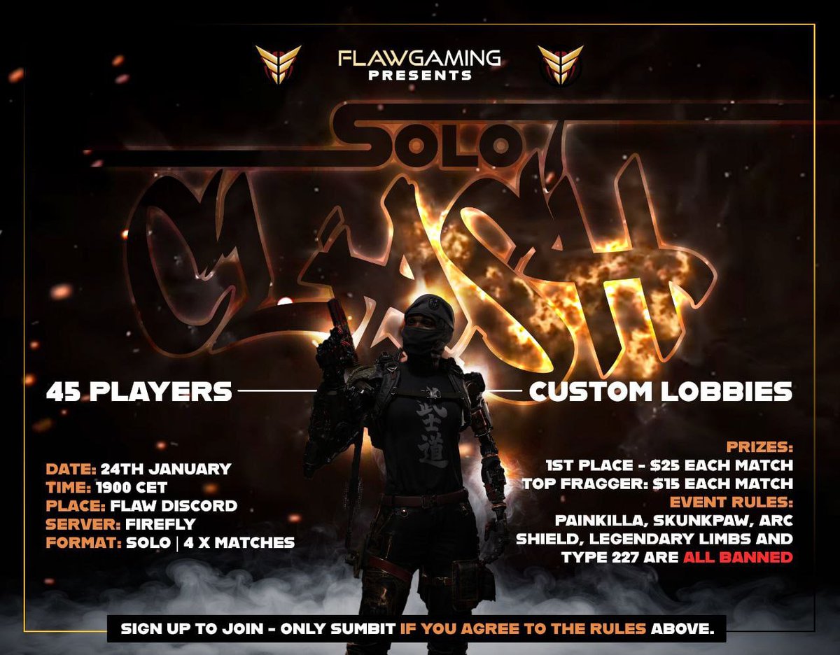We’re going LIVE shortly 🔥
<a href="/playoffthegrid/">Off The Grid</a> 

SOLO CLASH custom lobbies are about to start.
45 players. Pure chaos. Big frags.
 
🎥 Watch live: twitch.tv/flawgaminghq