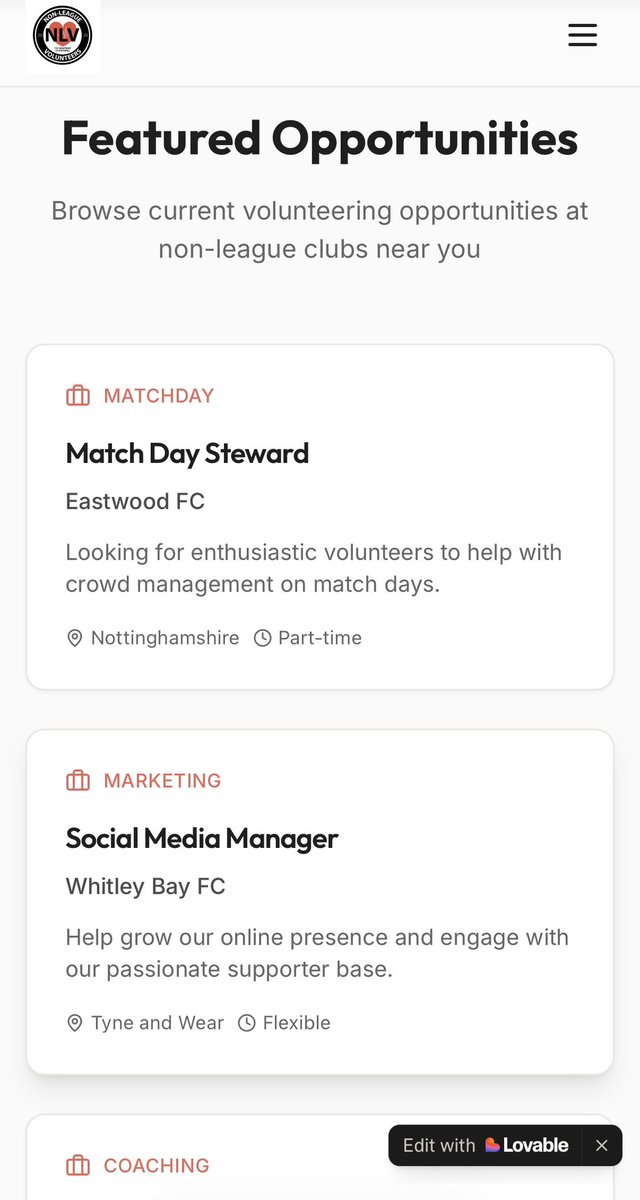 Non-League Volunteers tweet media