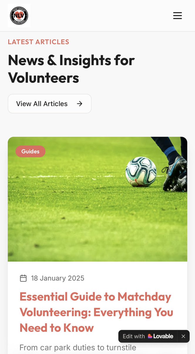 Non-League Volunteers tweet media