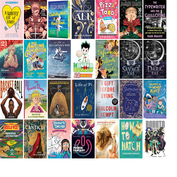 hendersonlibs's tweet photo. This week the Henderson Libraries have 431 new books and one new movie.  New items include A Narwhal and Jelly 10, Lost Lambs, Jujutsu Kaisen 29, Catch Her If You Can, I Surrender All, Pizza and Taco 10, and Jujutsu Kaisen30. https://t.co/sJcb0FwoLp https://t.co/PSQn6Y1A1I