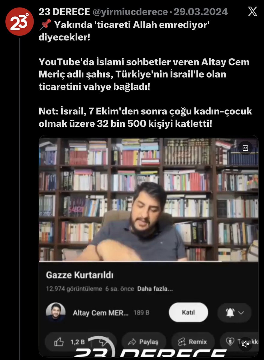 7 Ekim’de her pro-israil dezenformasyonu giriyor. 

Kamuoyu bölüneceği ve tepki İsrail yerine Türkiye’ye çevirileceği zaman Gazzeci de oluyor. 

Ki bu başarılı bir operasyonlarıydı bence. Bunların linciyle müslümanlardan dayak yedik la biz. 

Anlattık ama anlatamadık. Neyse.