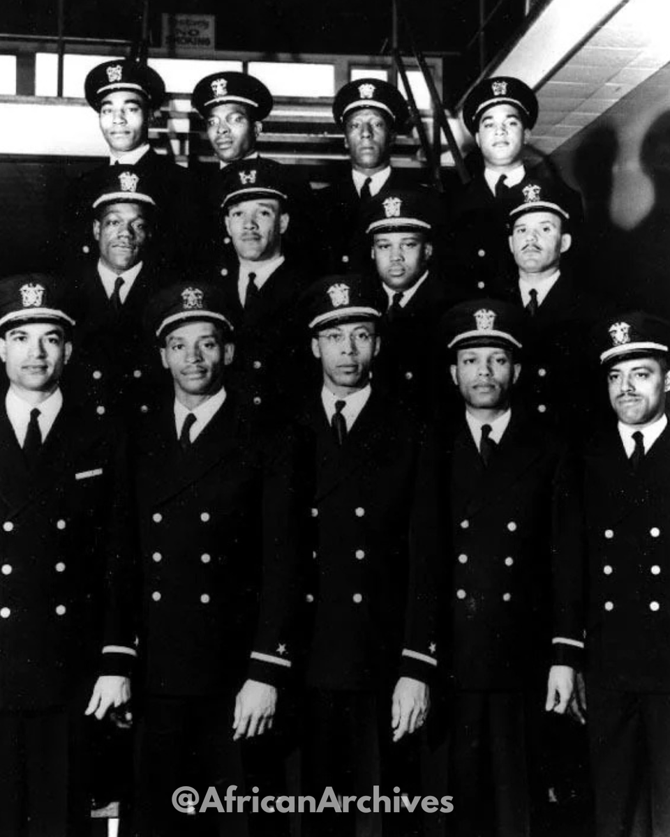 AfricanArchives's tweet image. THE GOLDEN THIRTEEN

In 1944, the Navy gave 16 Black men 8 weeks to complete 16 weeks of training. All 16 passed with some of the highest scores recorded in Navy training. The Navy commissioned only 13. Three men who passed were denied commissions—no reason given. This is their…
