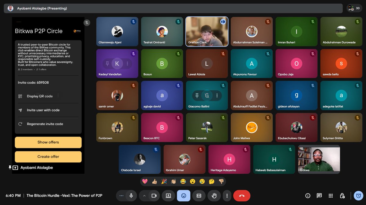 Bitcoin adoption becomes real when it solves local economic friction.  -Coach Ayobami @thecoachayobami @vexl is all about that & thanks to  @satsdisco for a Ted talk about P2P and how #vexl makes