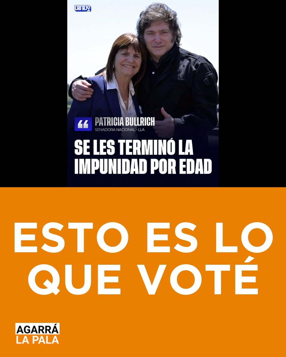 agarra_pala's tweet photo. ESTO ES LO QUE VOTE!
@PatoBullrich @JMilei https://t.co/O7o7E1Qqgu