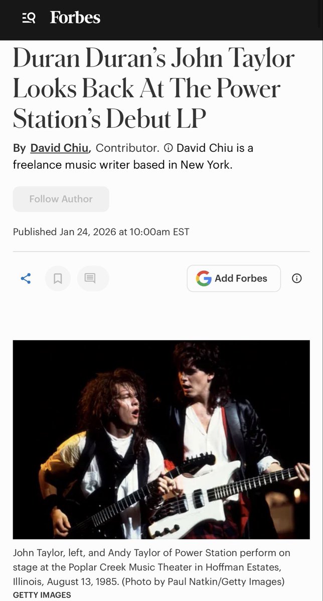 duranduran's tweet image. “Nobody expected it. Nobody anticipated it, least of all us.”
duran.io/PSForbes @Forbes #powerstation