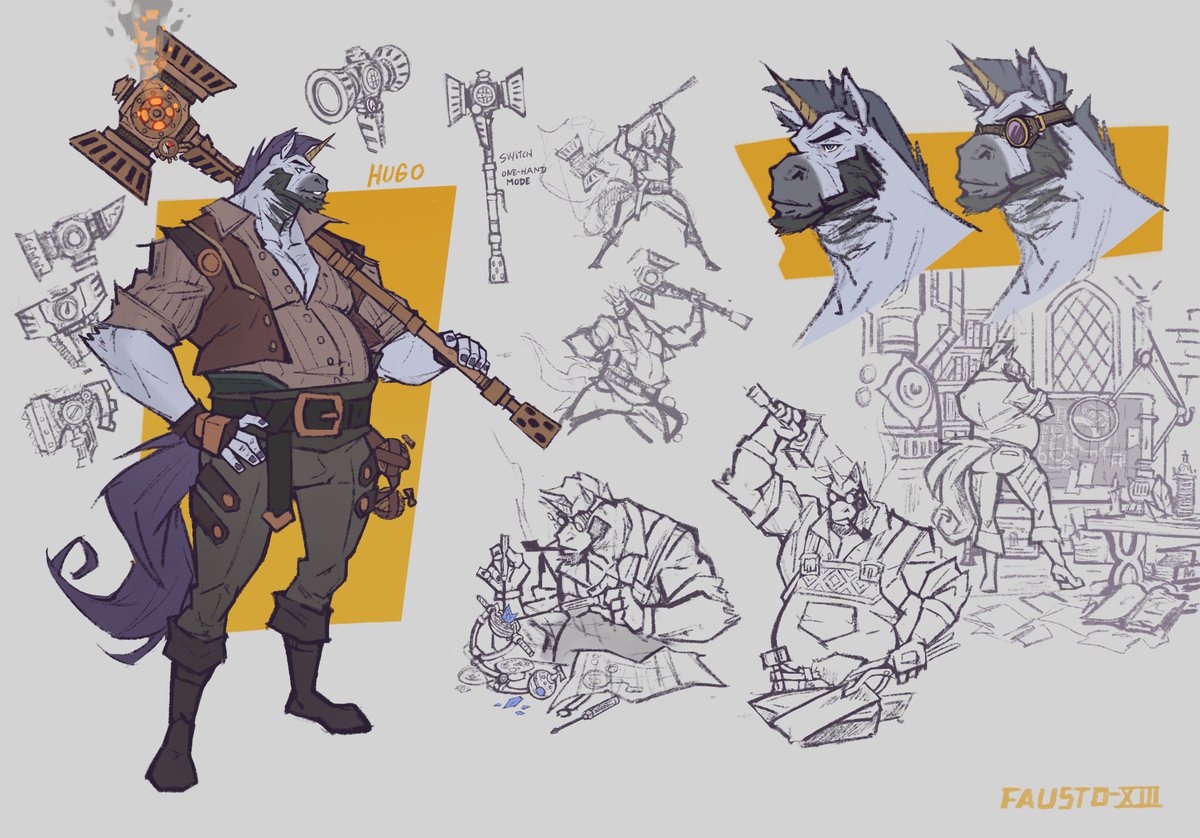 Fausto_XIII's tweet image. First concept about Hugo the Artificer Unicorn
