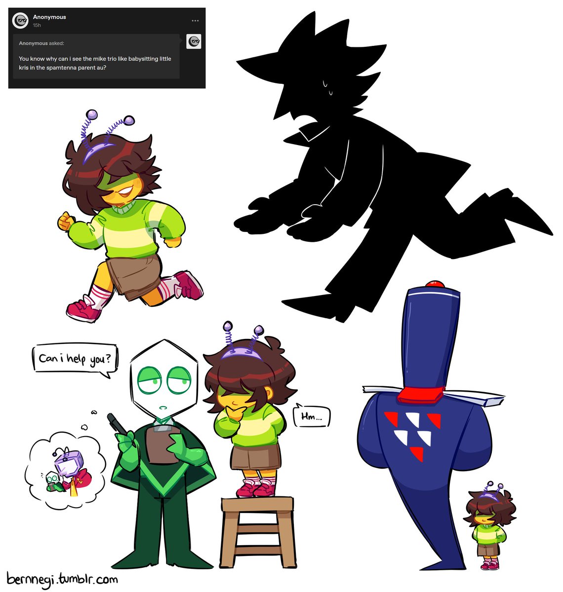 bernnegi's tweet image. SpamTenna Parent AU 
the trio babysitter 
only when Kris visits the studio tho haha