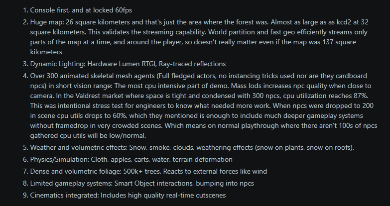 DaVini577021's tweet photo. @Eric_7777777 @NikTek @DoctorWarface Do you think they'd need to downgrade it if indeed the consoles could handle it? Downgrades happen because of technical limitations, and the Witcher 4 tech demo was flexing too much on the base PS5 I dont really know what could tank framerate from 60 to 10 https://t.co/6Ue5pKVK5d