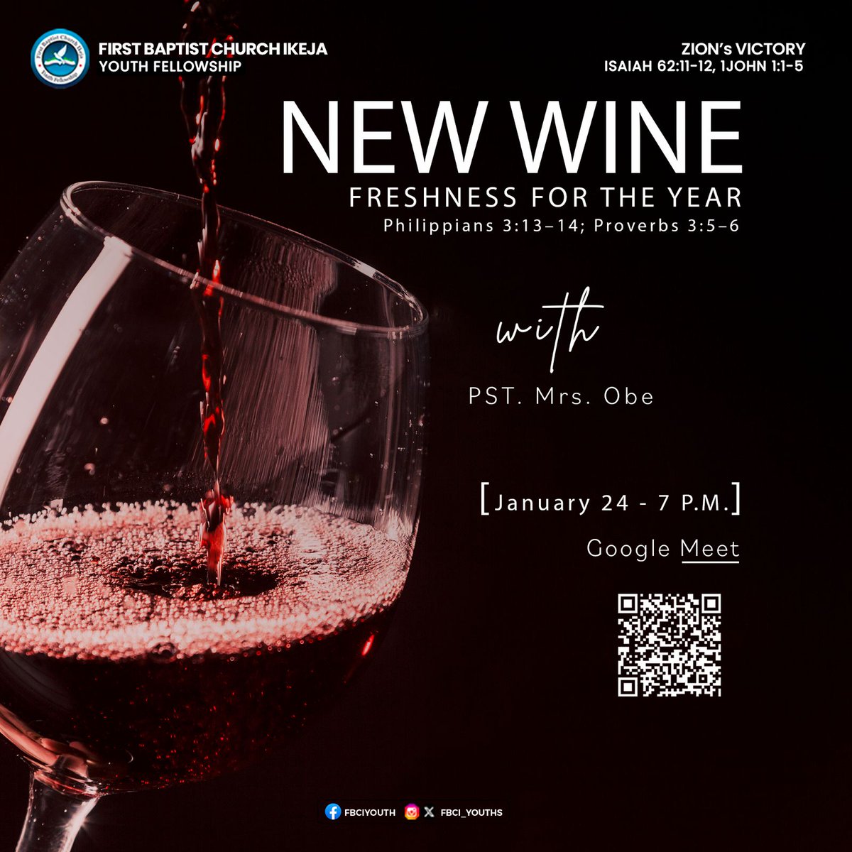 We are live live 🚀 

Please use the link below or scan the barcode to gain access to tonight's fellowship:

meet.google.com/dmj-wcor-wjw

Thank you🙏🏽