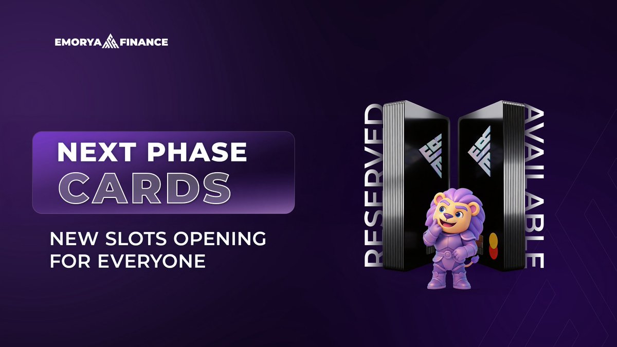 🪪EMORYA CARDS – UPDATE

📣The next phase of Emorya Cards is here.

📲Early access has already been reserved by Premium app subscribers.

➡️In the upcoming phases, access will be opened to standard users as well.
The Cards section will be available in the standard version of the