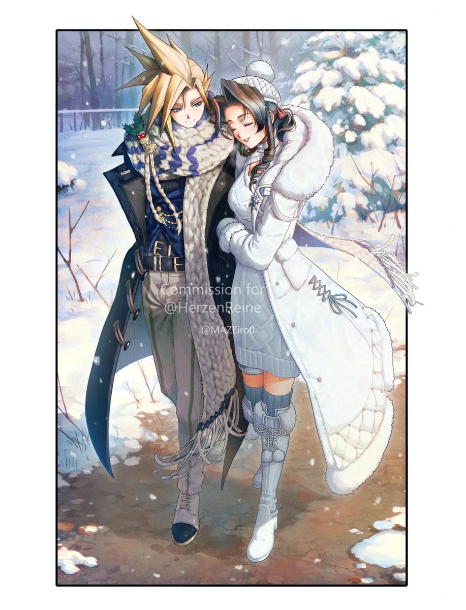 Commission for <a href="/HerzenReine/">Reine Herzen 🌹</a> 
❄️☃️

#Clerith #クラエア #FF7