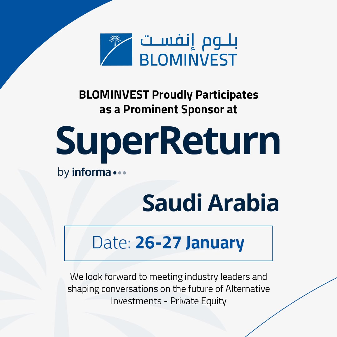 blominvest_sa's tweet image. We will be sponsoring @SuperReturn Saudi Arabia, one of the region’s most powerful gatherings, where we will meet with industry leaders, explore growth opportunities and exchange insights on the future of investments in the region. 

#SuperReturn
#SRME 
#SRSAUDI 
#بلوم_إنفست