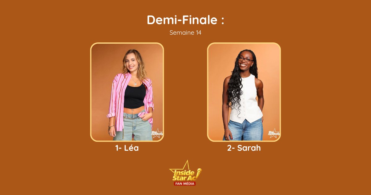insidestarac's tweet photo. 🚨 ALERTE INFO - C'est la dernière ligne droite pour voter !

1️⃣ Léa
2️⃣ Sarah

📲 Envoyez le numéro au 71500 (0,99€ + SMS) pour sauver l'un d'entre eux !
#StarAcademy #StarAcademy2025 #StarAcademyLive https://t.co/PkcQHV9zt3