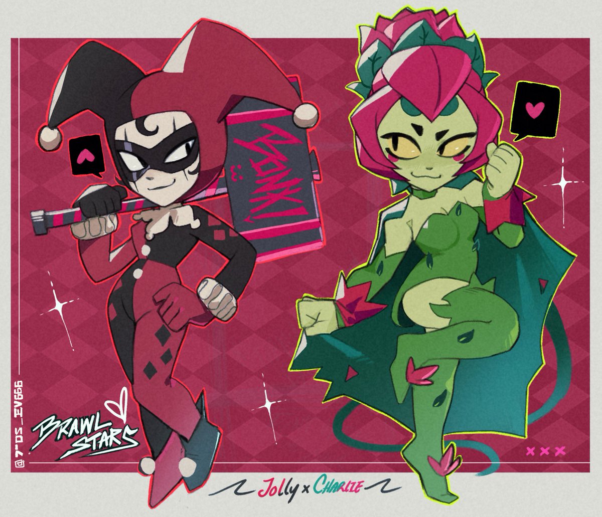 Yos_ev666's tweet image. Matching Skins for...
Charlie &amp;amp; Jolly 🌹🤡

#BrawlStars #BrawlStarsArt