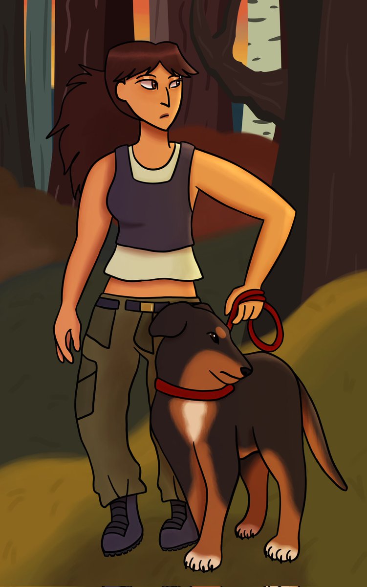 Axel and her dog taking a walk through the woods!!! This is based off of a twitter post from 2024 (see below)

#TotalDrama #tdtwt