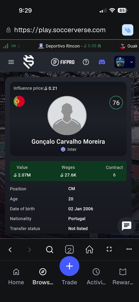 The most difficult challenge playing <a href="/soccerverse/">Soccerverse</a> is to keep your finances in line as you build a competitive squad to survive a few seasons.

Its not as easy to buy your dream squad within a budget.

You have to be selective.
The future of Leamington looks bright.
#soccerverse