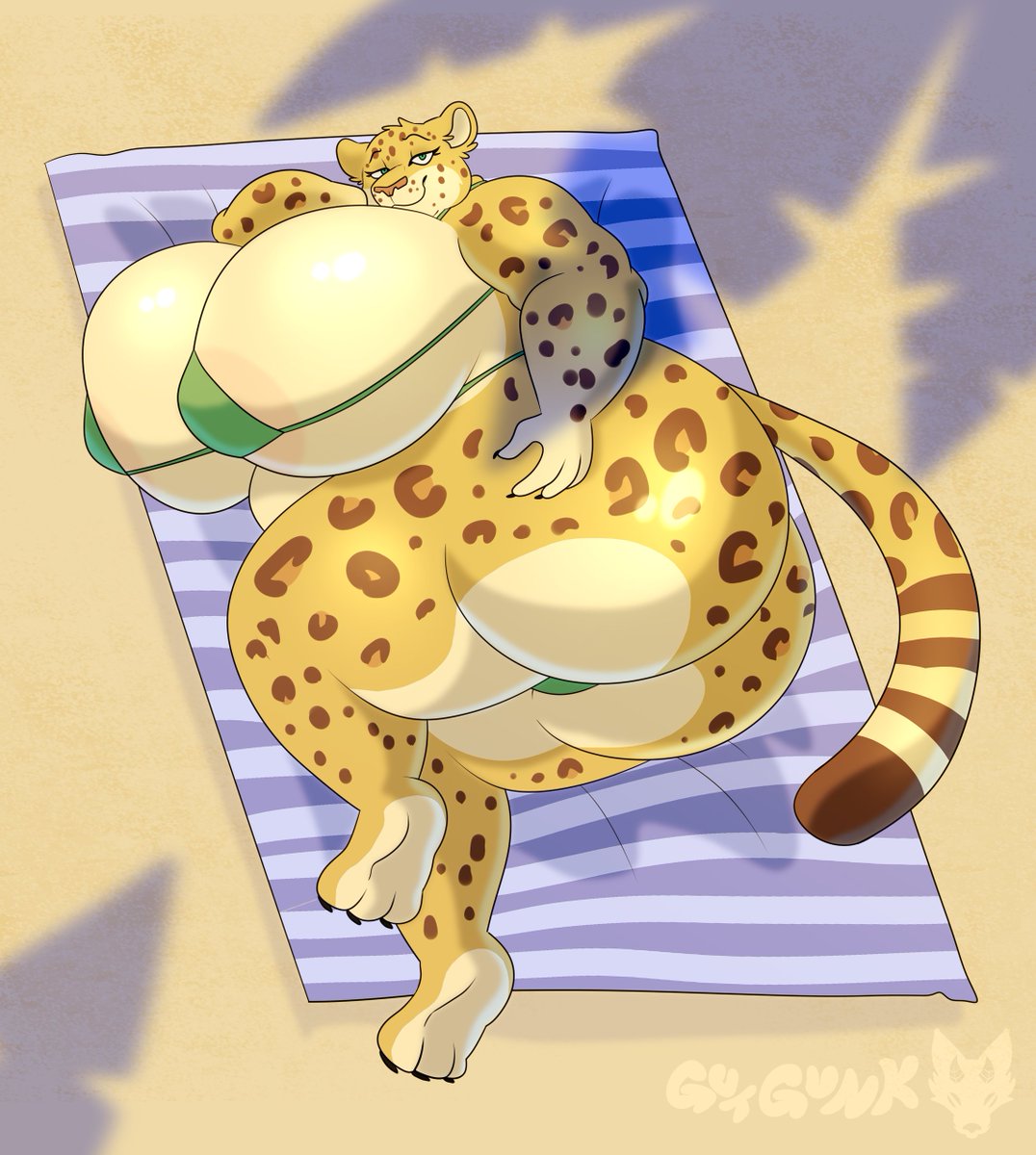 GunkGut's tweet photo. commission for @NotLiveIron ! Super proud of how this turned out~ 

#fatfur #furrypinup #furryart https://t.co/0uefxGY5NB