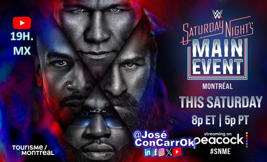 Hoy, 19h #saturdaynightsmainevent canal de #Youtube de #WWE (En Español), rombo a #royalrumble2026.
youtube.com/watch?v=_XEA14…

#PpConCarr😎👣  #HechoConLasPATAS