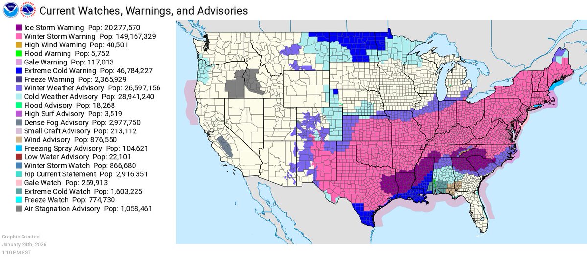 A powerful winter storm is set to sweep across the eastern two‑thirds of the country this weekend. Stay weather‑aware by checking updates from weather.gov and following guidance from your state and local officials.