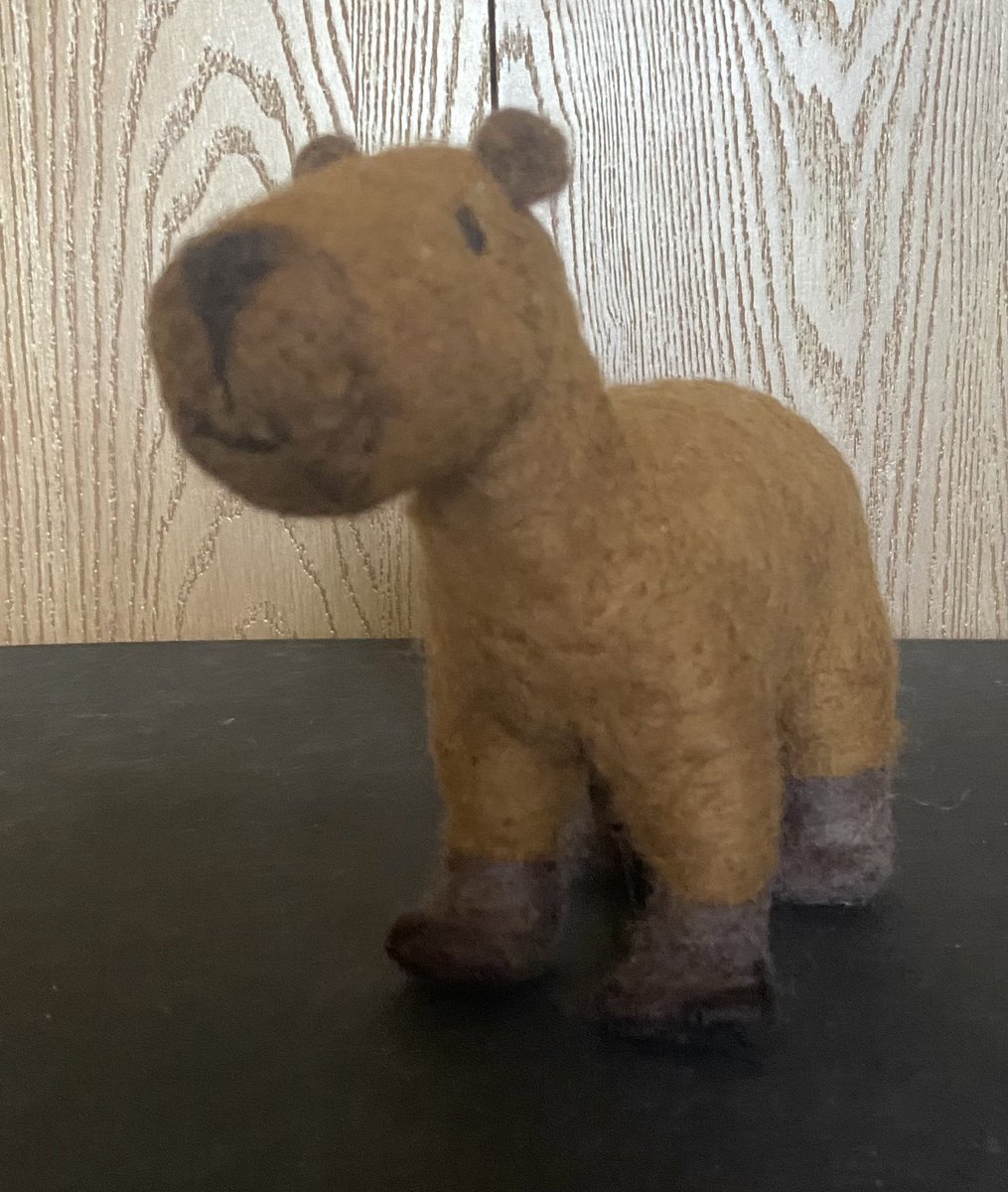Needle felted capybara, made as a commission for someone IRL