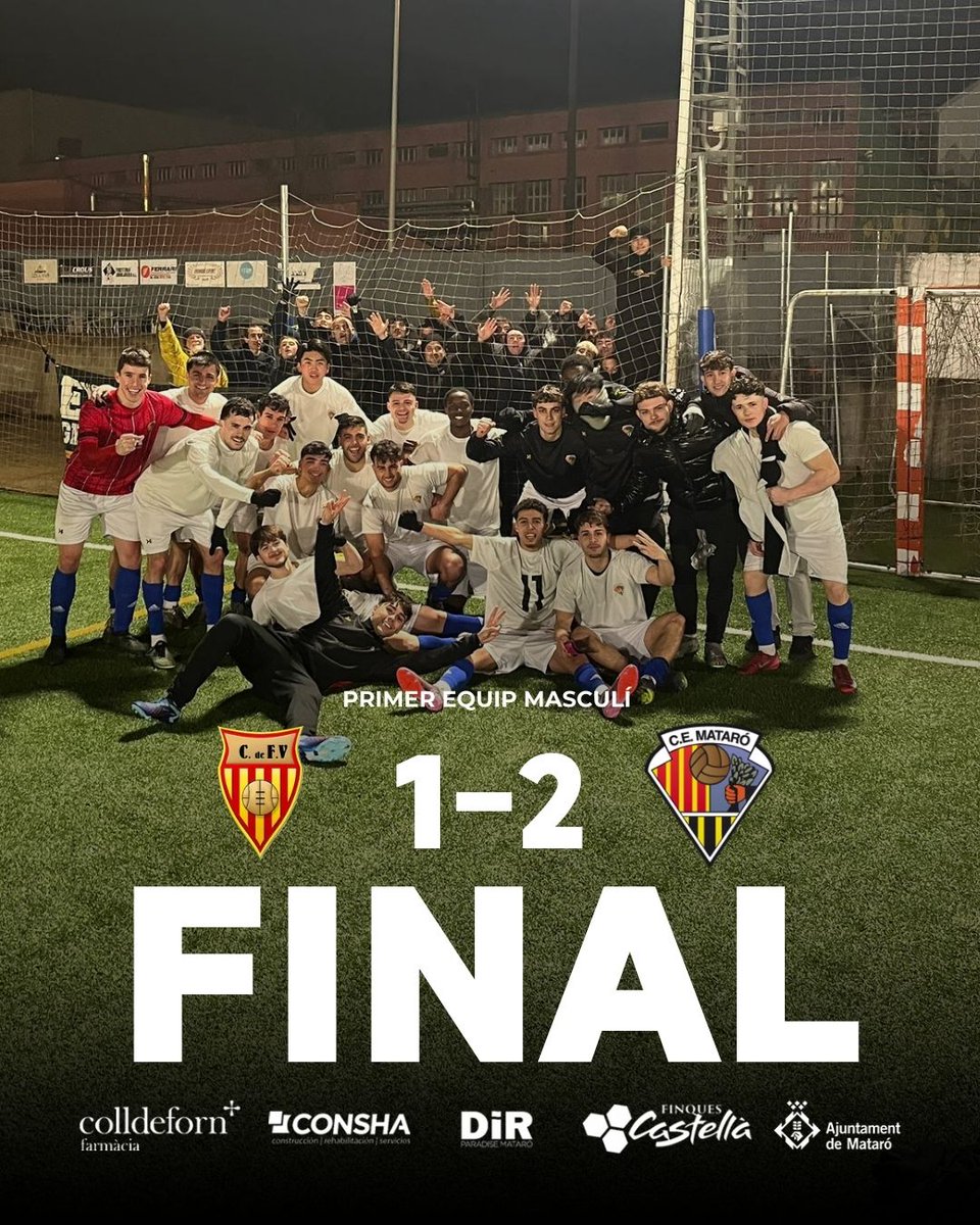 VICTÒRIAAAAA! 🔥🔥🔥

Partit espectacular, lluita fins al final i tres punts!!!

Orgull d’equip, orgull de ciutat! 🙌

Gràcies afició, junts som imparables! 

#CEMataro #ADN🟡⚫