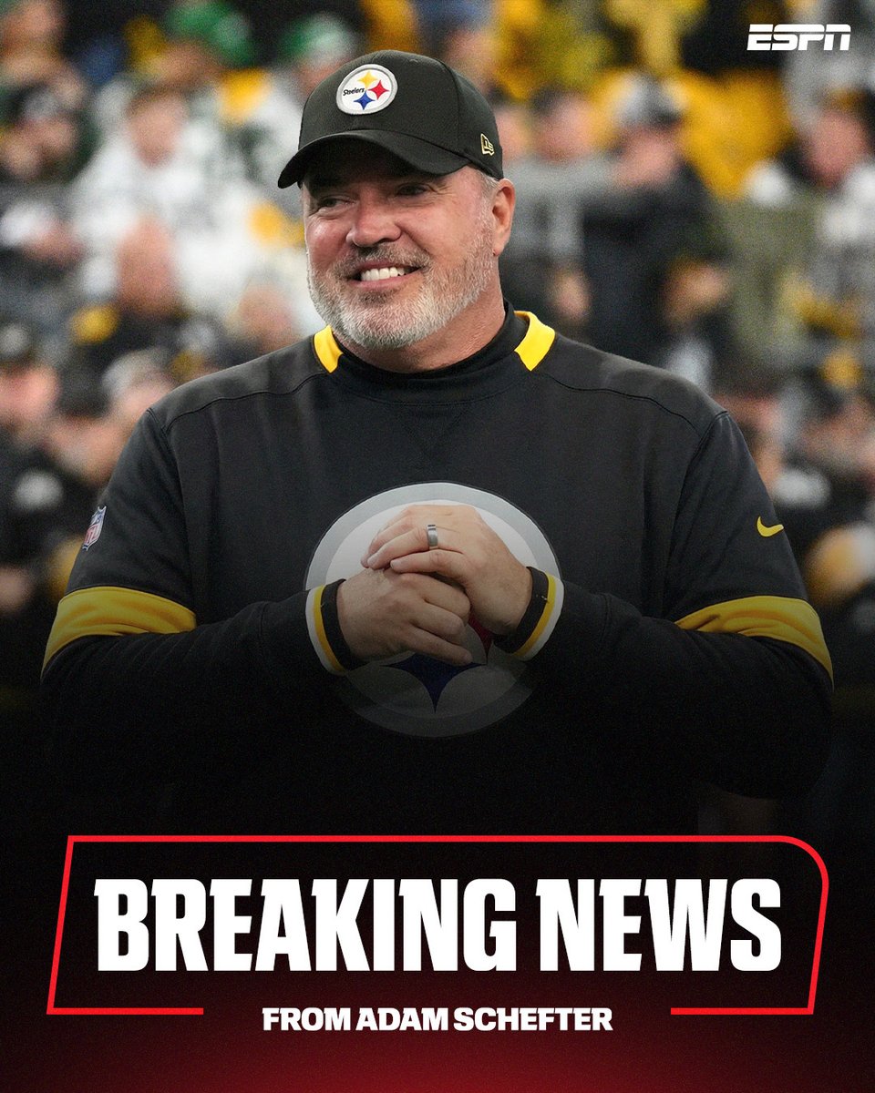 espn's tweet image. Breaking: The Pittsburgh Steelers plan to hire former Cowboys head coach Mike McCarthy as their head coach, sources told @AdamSchefter. 

Get breaking news alerts from Adam Schefter through the ESPN App: espn.smart.link/66rqoc9mb