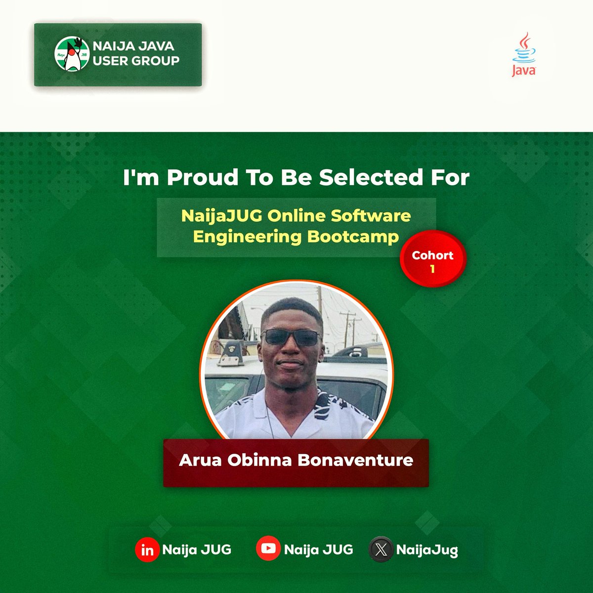 Excited to share that I’ve been accepted into a software engineering bootcamp held  <a href="/NaijaJug/">NAIJA-JUG</a> where I’ll be learning both frontend and backend development.

As a UI/UX designer, I’m curious about how things work under the hood and this feels like the right step.