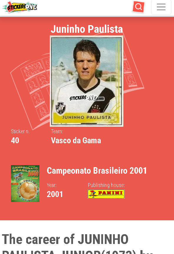 #JUNINHOPAULISTA #VASCODAGAMA #CAMPEONATOBRASILEIRO #FIGURINEPANINI #FOOTBALLSTICKERS STICKERSONE.COM <a href="/STICKERSONE_COM/">STICKERSONE.COM</a>