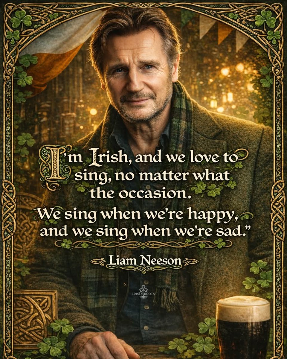 A simple truth. Song as comfort, song as celebration, song as memory. It has always been part of how we carry life 🎵🎶

#IrishVoice #IrishCulture #LiamNeeson #IrishIdentity #SongsOfIreland

📸 Irish Roots