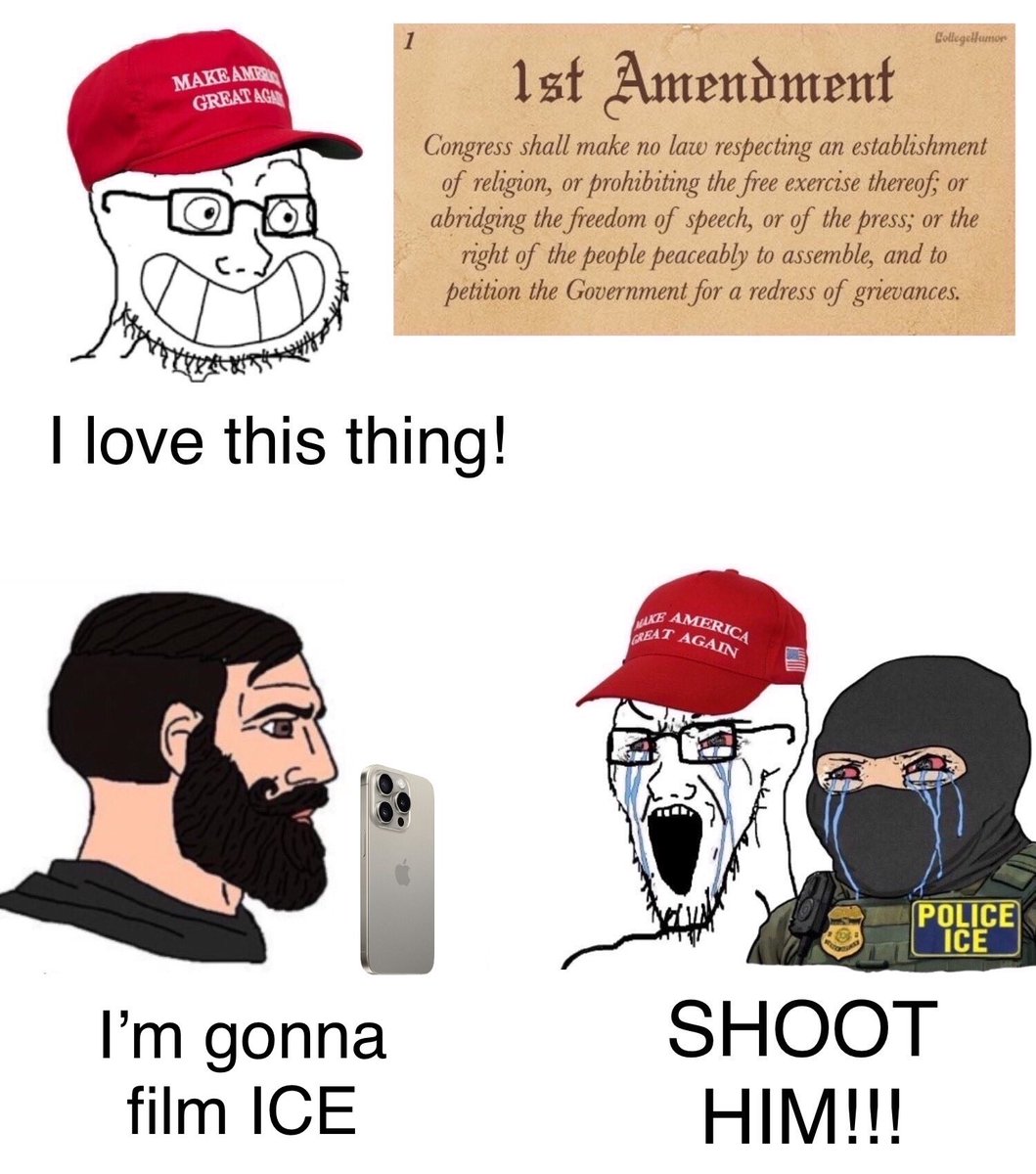 The “free speech” crowd when ICE murders someone for filming them