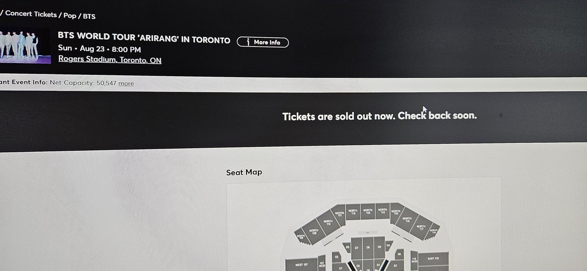 ughmane's tweet photo. both days for #BTS_WORLDTOUR in Toronto is now SOLD OUT, confirmed by TM https://t.co/BQr8VeIjJl