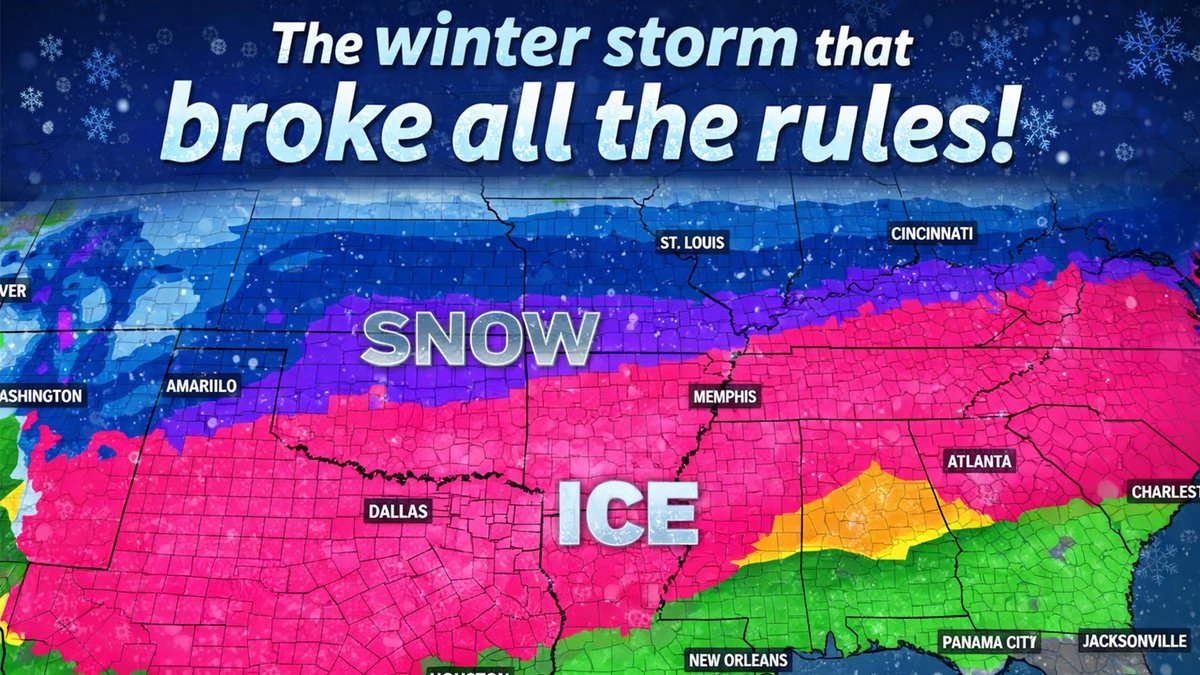 Most winter storms follow a script.
This one ripped it up ❄️🌬️

Here’s the science behind why this weekend’s storm is so unusual 👇
🔗 weathernerdy.com/post/historic-…

#WeatherNerdy #WinterStorm