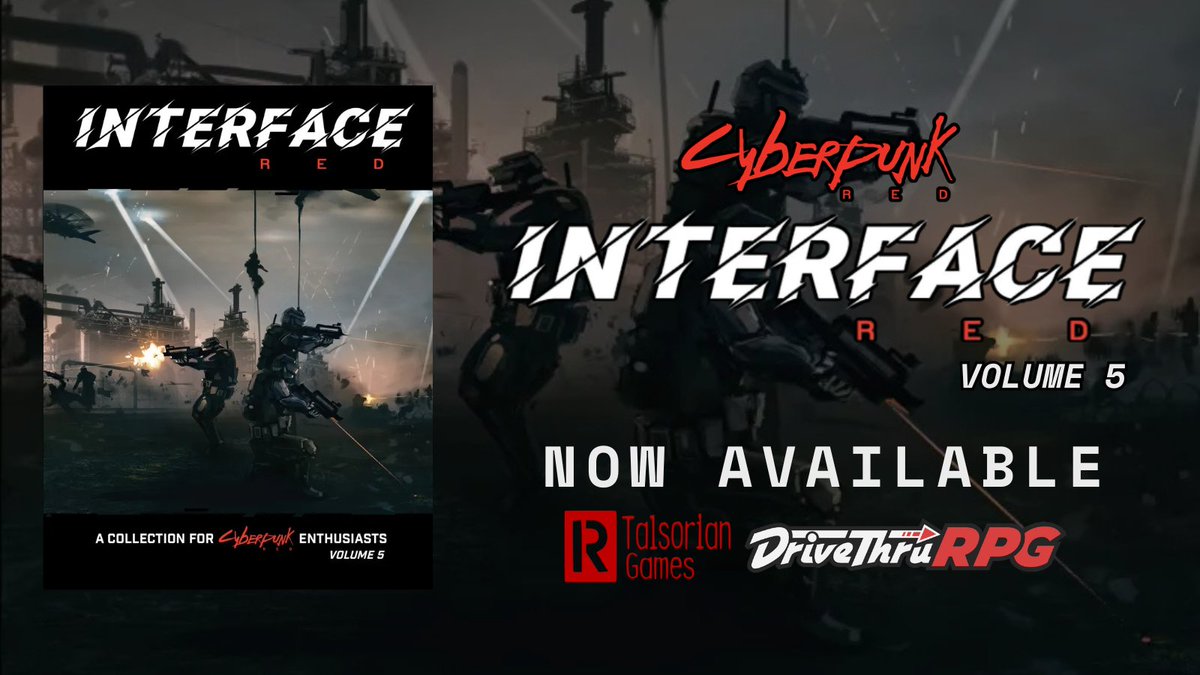 Interface RED Volume 5 is now released in PDF format, POD will follow in about a month with those who purchased the PDF being able to get a coupon towards the POD purchase.  

Welcome to the life of a Cybermerc! 

rtalsoriangames.com/2026/01/24/cyb…