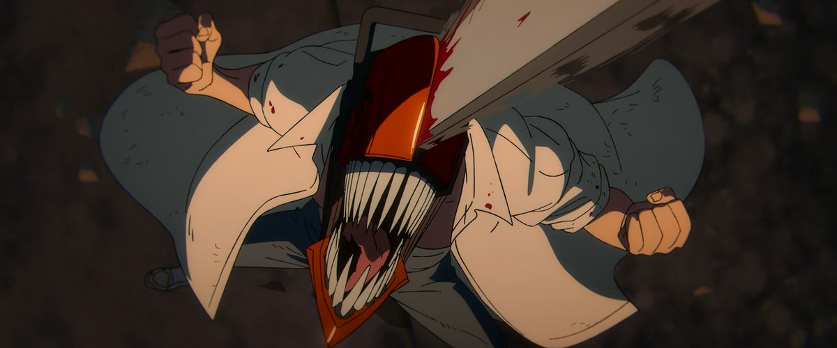 MakishimaSh0ug0's tweet image. Cuando la peli tiene tanto detalle que hasta ponen una explosión con forma de Pochita