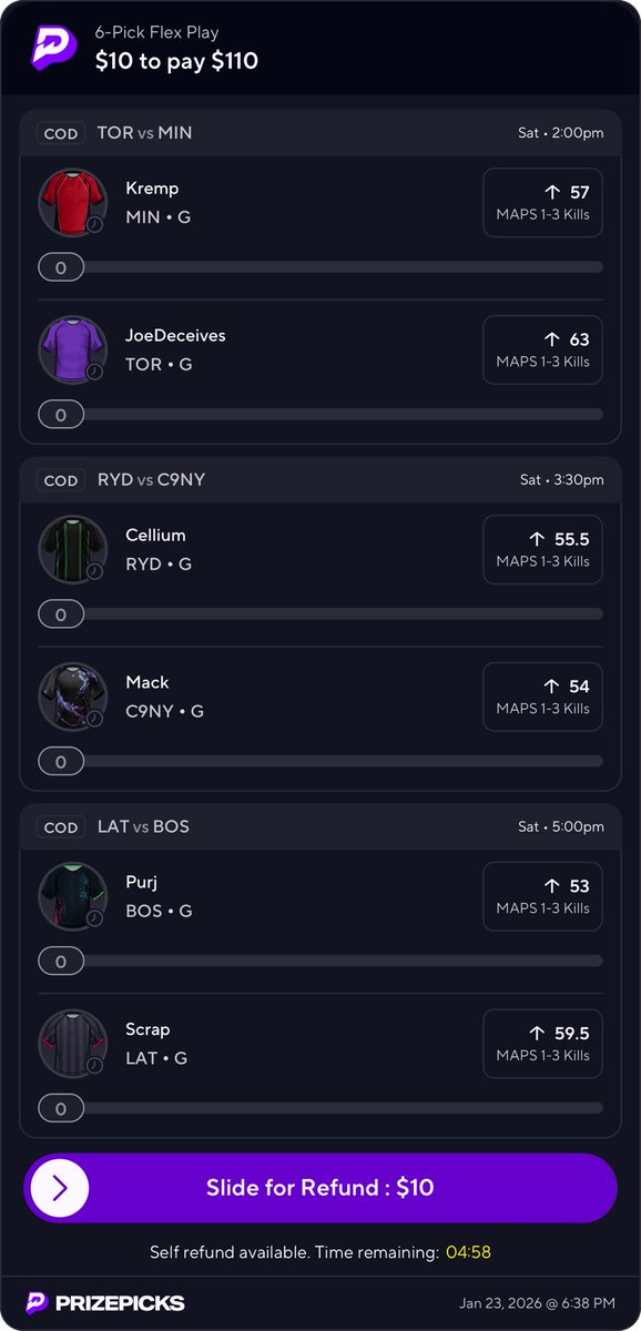 HayWayLineups's tweet image. CDL LINEUPS 

@PrizePicks 
#prizepicks #callofdutyleague #CDL #lineups #major1 #prizepickswinning #prizepickslocks