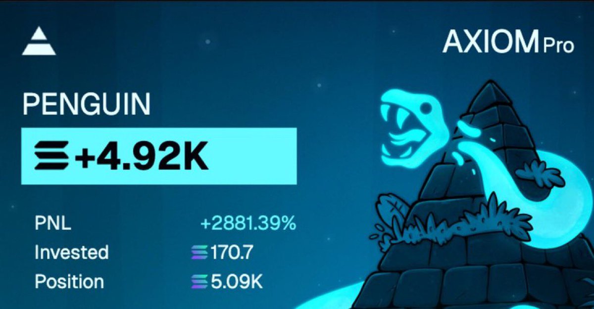 I don't like flexing. 

But this has been my best move of 2026, and I wanted to share it with my community.

I'm 2,800% above my investment.

So many years in this world have left me with an incredibly amazing experience.

$PENGUIN MODE

NEVER FADE ME.