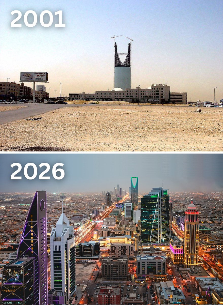 JMNewsNetwork_'s tweet photo. Saudi Arabia in 2001 Vs. Saudi Arabia in 2026. https://t.co/QgJB0HGH0c