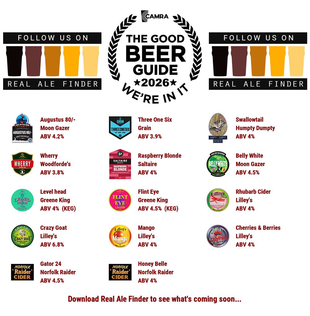 Lollards_Pit's tweet image. Saturday night line up 🔽
Beer &amp;amp; Cider Board: bit.ly/2op69fb
#goodbeerguide @CAMRA_Official @moongazerale @grainbrewery @HDBrewery @WoodfordesBeer  @SaltaireBrewery @greeneking @lilleyscider @RaiderCider 
#RealAleFinder