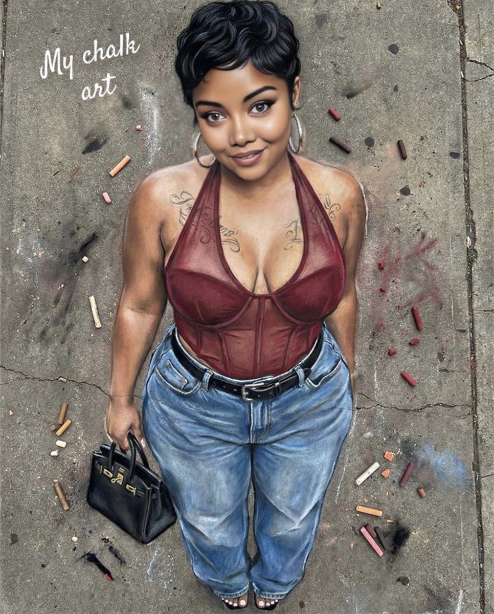 nmosesofficial's tweet photo. #chalkart #ai how I would look if I were 46lbs lighter https://t.co/GixH2s9RSF
