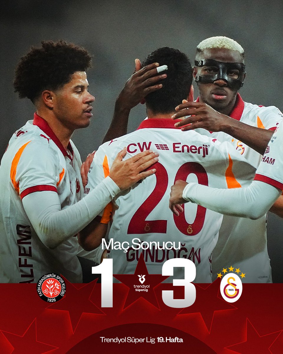 3 puanı 3 golle alıyoruz! 🙌

Maç sonucu: M. F. Karagümrük 1-3 Galatasaray 👏

#KGvGS