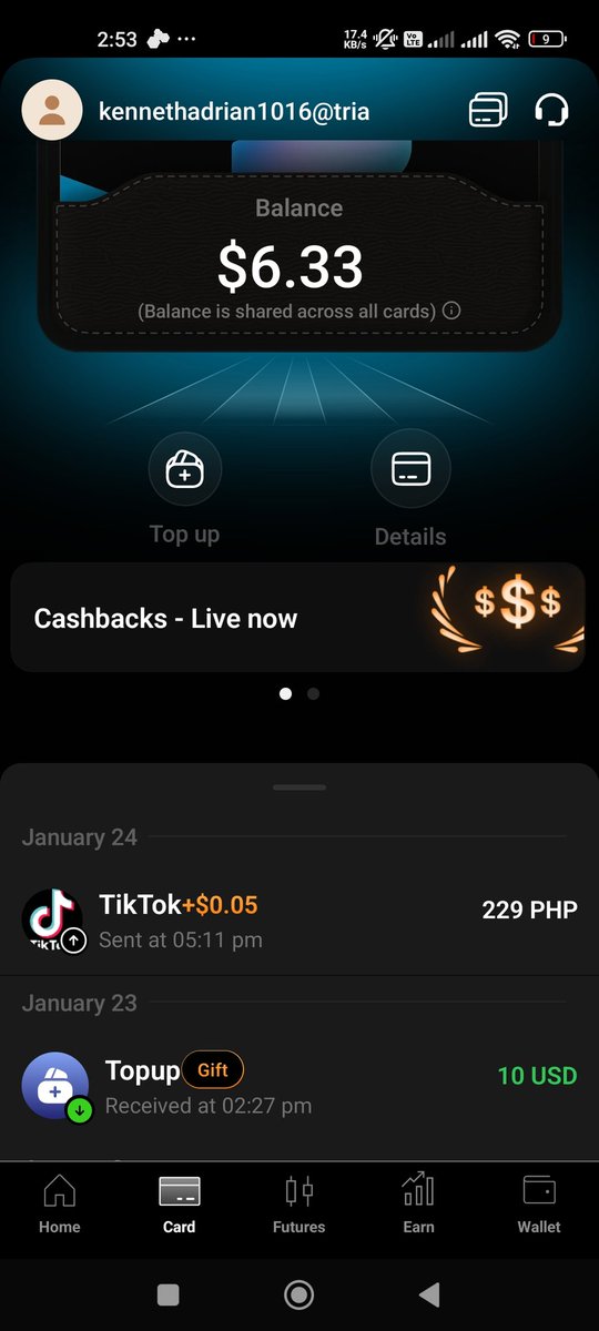 Bullish on <a href="/useTria/">Tria</a> received my 10$ gift. You can still catch up cause TGE is coming and owning a card is huge plus :)) Even bought something on TikTok lol 

app.tria.so/?accessCode=QH…