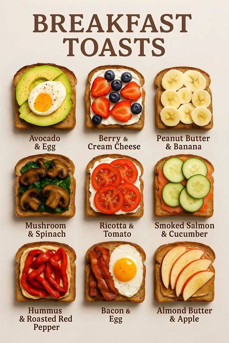 OurHealthNest's tweet image. Breakfast Toast ideas🥪