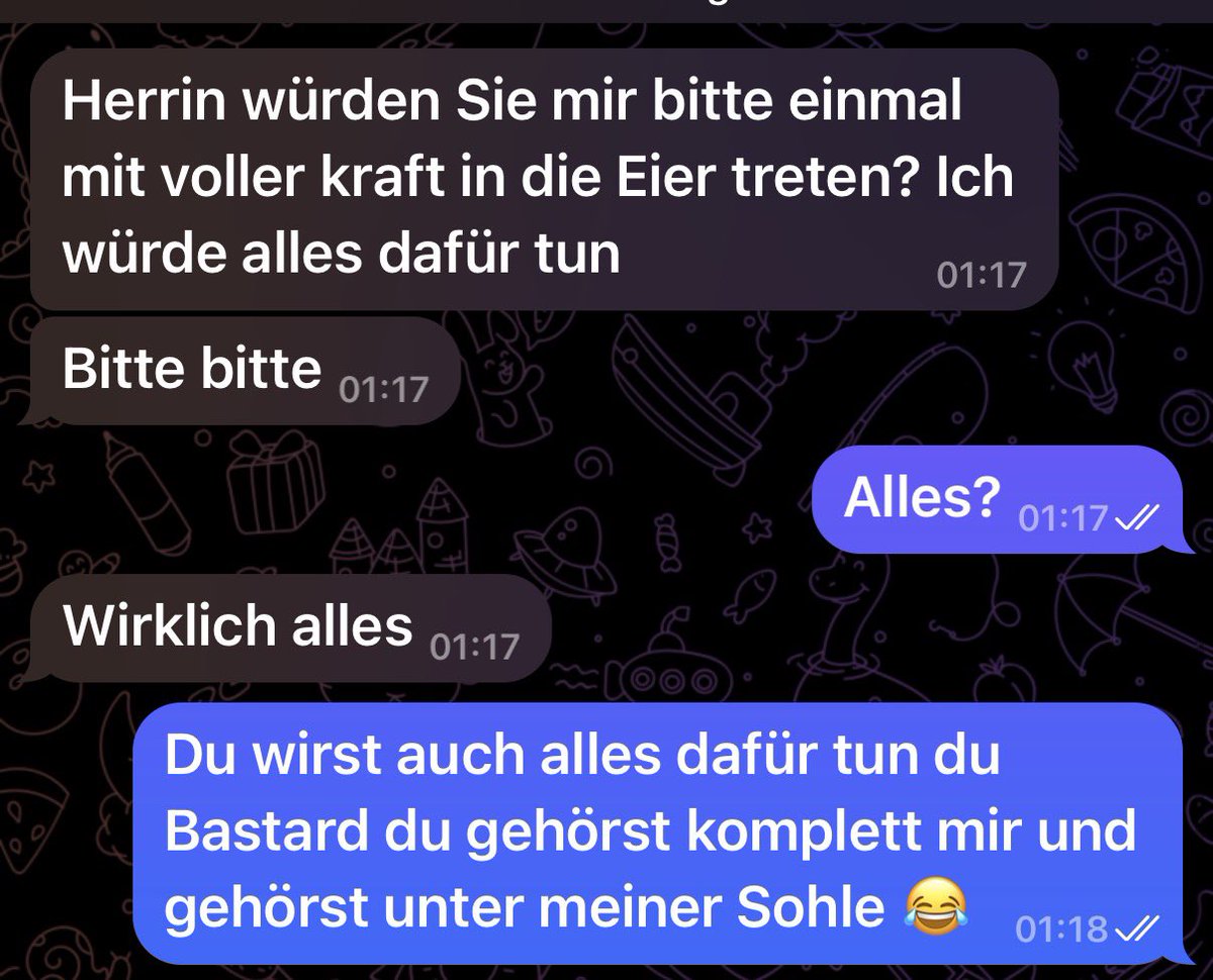 Was ein Loser, er hat keine Ahnung, wie sehr ich ihn in die Eier treten werde und das kleine Hündchen verrecken wird und dafür darf er mir jetzt noch paar 1000 € senden 😂😋🐶🐕