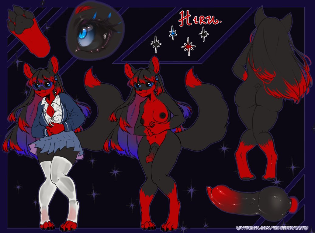 Full reference sheet for <a href="/FoxNihiru/">Nihiru The Void Fox🔞</a> ! #furry